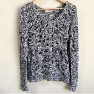 LOFT Black‎ White Knit Sweater